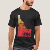 Idaho Retro Lokale kaart Hartnetnummer 208 T-shirt (Voorkant)