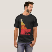 Idaho Retro Lokale kaart Hartnetnummer 208 T-shirt (Voorkant volledig)