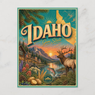 Idaho Retro Reis Souvenir Prentbriefkaart Briefkaart