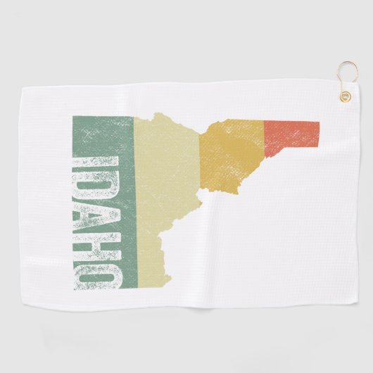 Idaho  Retro Sunset Color Map Golfhanddoek (Horizontaal)