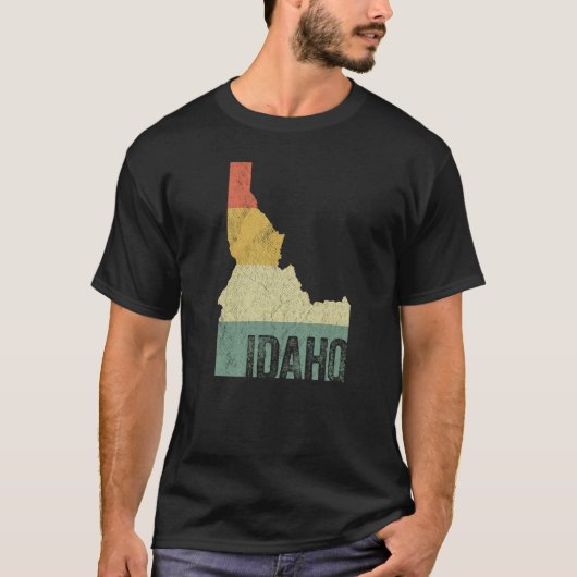 Idaho Retro Sunset Color Map T-shirt (Voorkant)