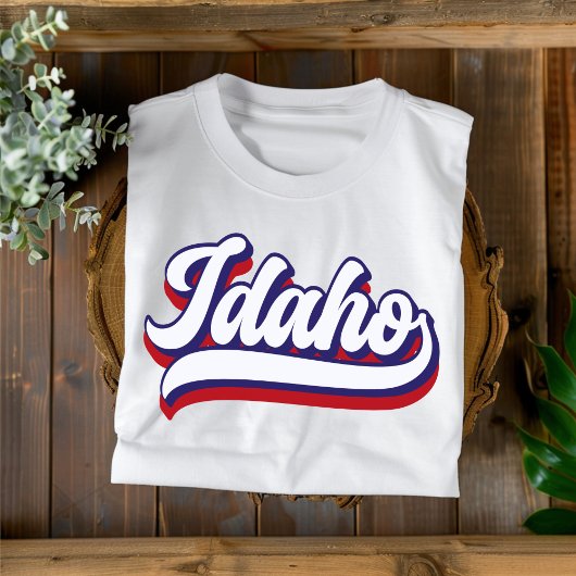 Idaho rood wit en blauw  Script T-shirt