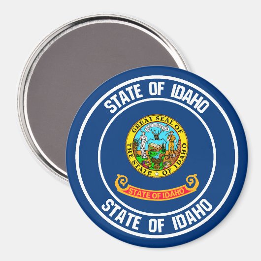 Idaho Round Emblem Magneet (Voorkant / Achterkant)