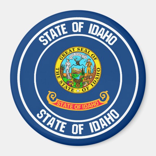 Idaho Round Emblem Magneet (Voorkant)