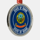 Idaho Round Emblem Metalen Ornament (Rechts)
