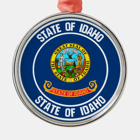 Idaho Round Emblem Metalen Ornament (Voorkant)
