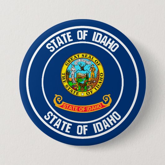 Idaho Round Emblem Ronde Button 7,6 Cm (Voorkant)