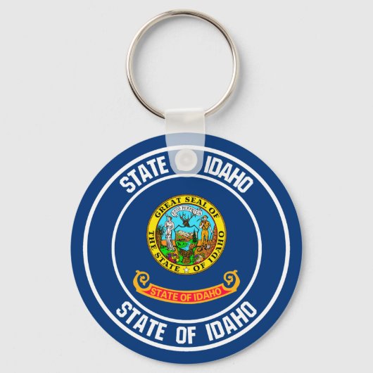 Idaho Round Emblem Sleutelhanger (Voorkant)