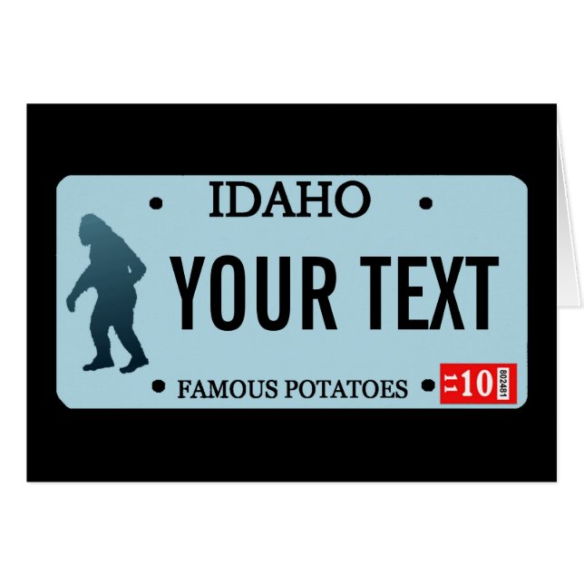 Idaho Sasquatch License Bord (Voorkant Horizontaal)