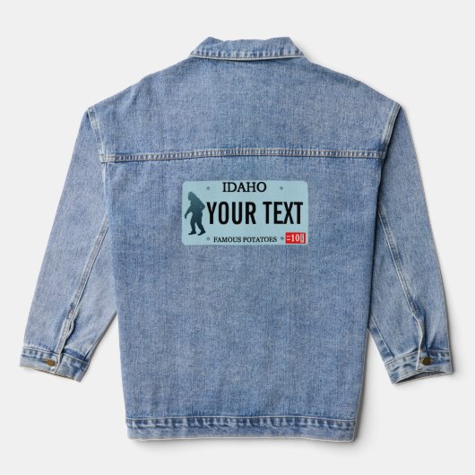 Idaho Sasquatch License Bord Denim Jacket (Achterkant)