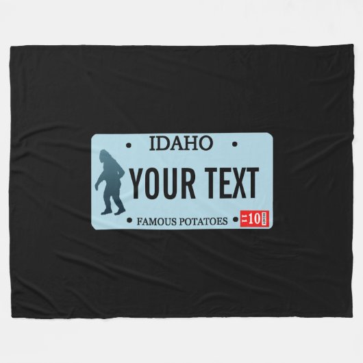 Idaho Sasquatch License Bord Fleece Deken (Voorkant (Horizontaal))