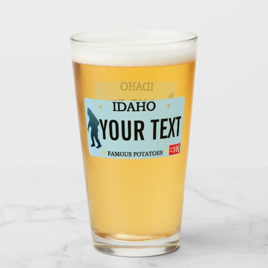 Idaho Sasquatch License Bord Glas (Voorkant gevuld)