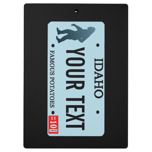 Idaho Sasquatch License Bord Klembord (Achterkant)