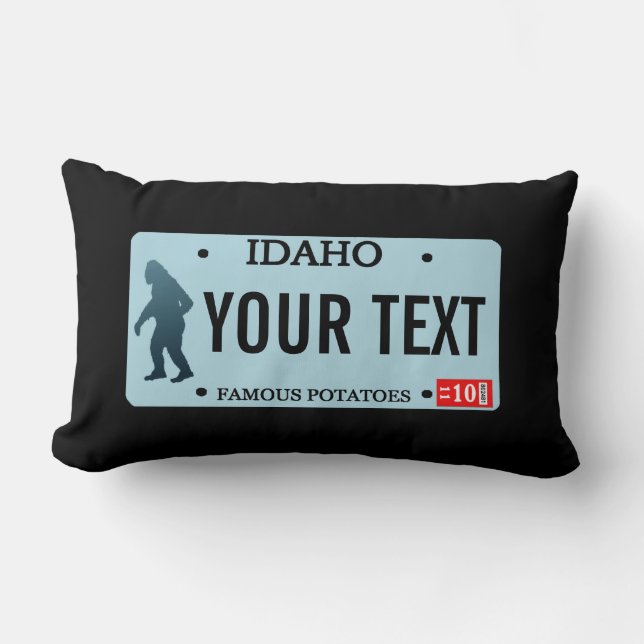 Idaho Sasquatch License Bord Kussen (Voorkant)