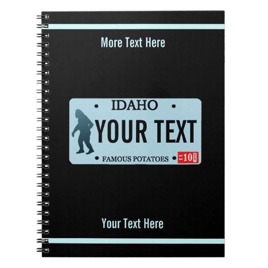 Idaho Sasquatch License Bord Notitieboek (Voorkant)