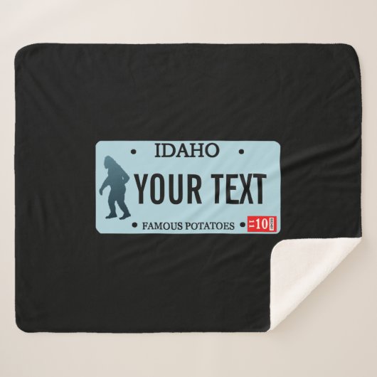 Idaho Sasquatch License Bord Sherpa Deken (Voorkant (horizontaal))