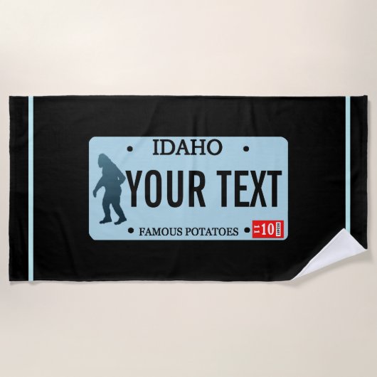 Idaho Sasquatch License Bord Strandlaken (Voorkant)