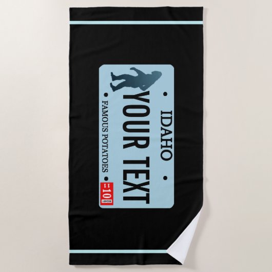 Idaho Sasquatch License Bord Strandlaken (Voorkant)