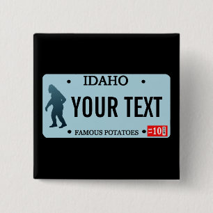 Idaho Sasquatch License Bord Vierkante Button 5,1 Cm