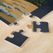 Idaho Sawtooth Range Illustratie Reis Kunst Retro Legpuzzel (Zijkant)