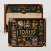 Idaho-schaduwdoos 3D-figuur Staat Briefkaart (Voorkant / Achterkant)