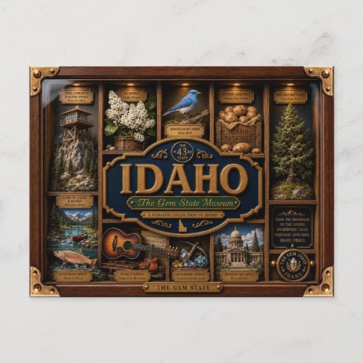 Idaho-schaduwdoos 3D-figuur Staat Briefkaart (Voorkant)