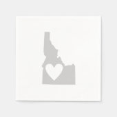 Idaho Shape Gray Heart Cutout Idahoan Love Adore Servetten (Voorkant)