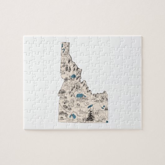 Idaho Shaped  Afbeelding Map Legpuzzel (Horizontaal)