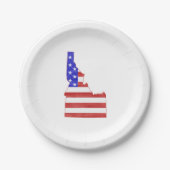 Idaho Shaped American Flag Patriotic Idahoan Papieren Bordje (Voorkant)