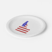 Idaho Shaped American Flag Patriotic Idahoan Papieren Bordje (Gekanteld)