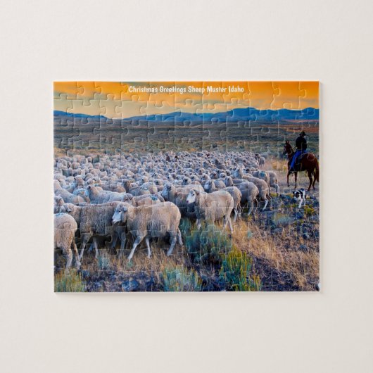 Idaho Sheep Grazing. kerstcadeautjes Jigzaag P Legpuzzel (Horizontaal)