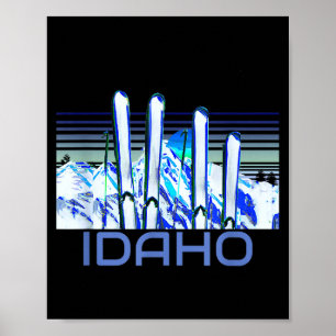 Idaho ski-accessoires retro Idaho skiën Poster
