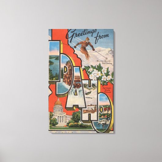 Idaho (Skiing)Large Letter ScenesIdaho Canvas Afdruk (Voorkant)