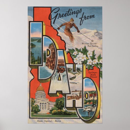 Idaho (Skiing)Large Letter ScenesIdaho Poster (Voorkant)