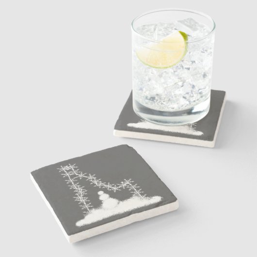 Idaho Snowflake Stenen Onderzetter (Zijkant)