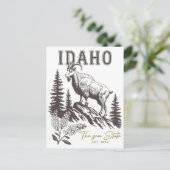 Idaho staat Est. 1890 Mountain Ram Briefkaart (Staand voorkant)