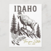 Idaho staat Est. 1890 Mountain Ram Briefkaart (Voorkant)
