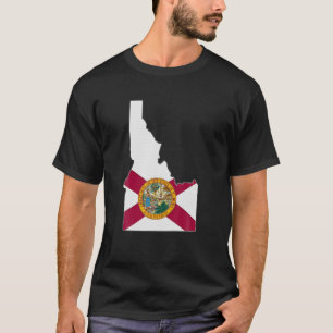 IDAHO STAAT KAART FLORIDA FL Vlaggenwortels Mannen T-shirt