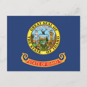 Idaho Staatsvlag Gem State Zegel Mijnwerker & Elan Briefkaart