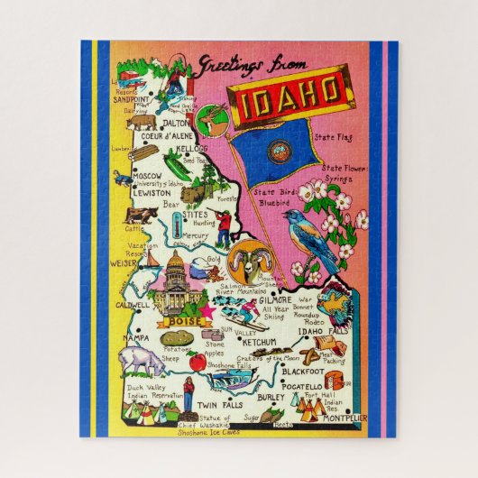  Idaho State 16x20 Kaart Legpuzzel (Verticaal)