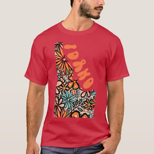 Idaho State Design Artiest Ontworpen Illustratie F T-shirt (Voorkant)