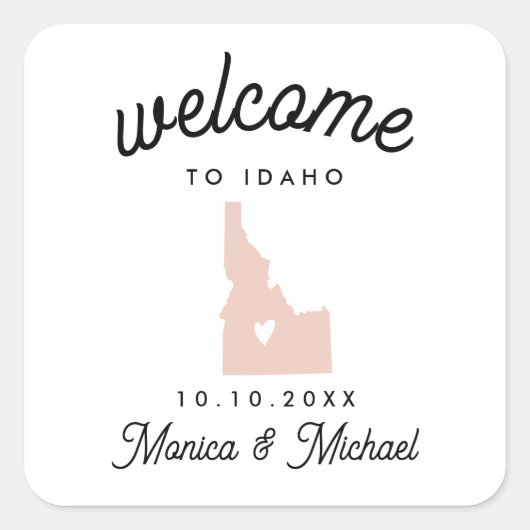 IDAHO State Destination Weddenschap IEDERE KLEUR Vierkante Sticker (Voorkant)