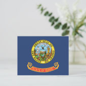 Idaho State Flag Gem State Seal Miner & Elk  Briefkaart (Staand voorkant)