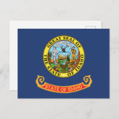 Idaho State Flag Gem State Seal Miner & Elk  Briefkaart (Voorkant / Achterkant)