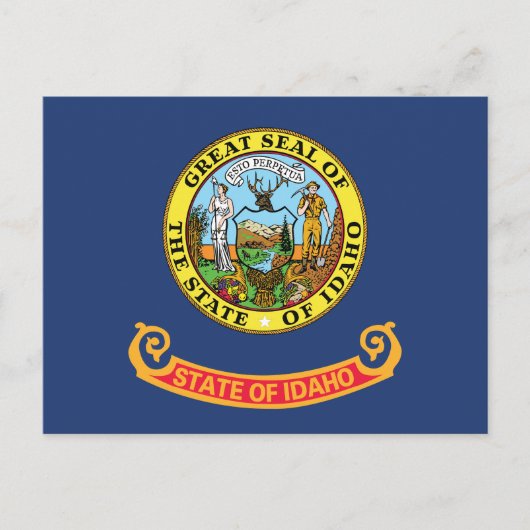 Idaho State Flag Gem State Seal Miner & Elk  Briefkaart (Voorkant)