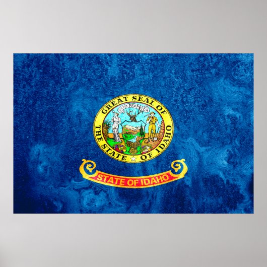 Idaho State Flag Grunge Poster (Voorkant)