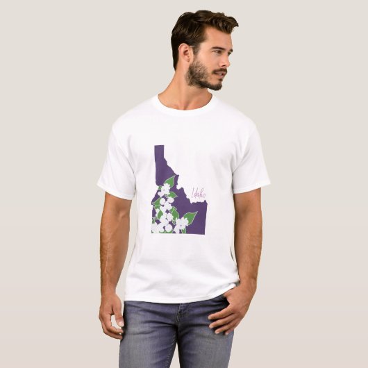 Idaho State Flower Silhouette floral T-shirt (Voorkant volledig)