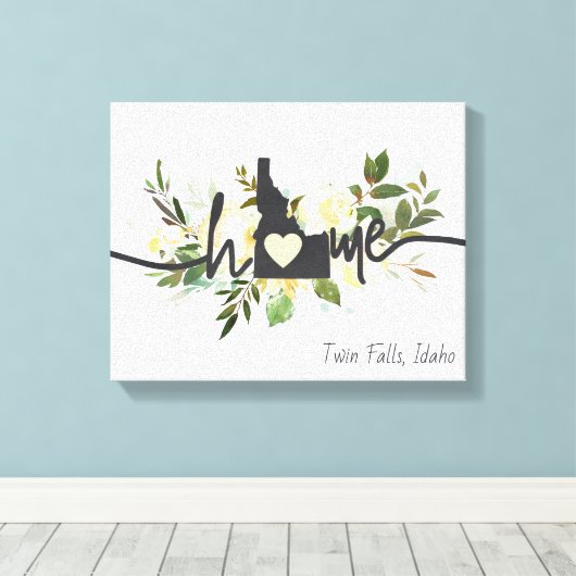 Idaho State heeft uw home City Rustic aangepast Canvas Afdruk (Insitu (Houten vloer))