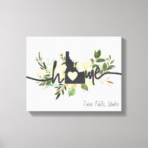 Idaho State heeft uw home City Rustic aangepast Canvas Afdruk