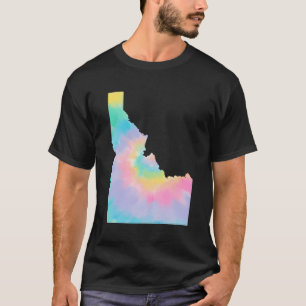 Idaho State Kaart Tie Dye Schattige Retro voor Ida T-shirt